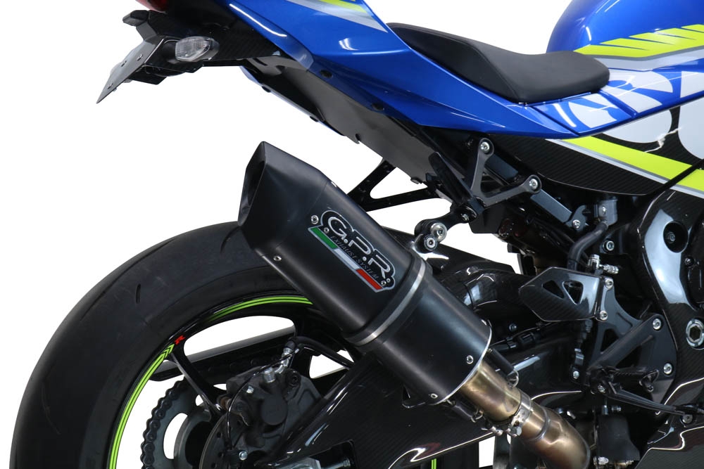 Escape compatível com Suzuki Gsx-R 1000 - 1000 R 2017-2020, Furore Evo4 Nero, Escape legal, homologado, silenciador com db killer removível e tubo de ligação específico 