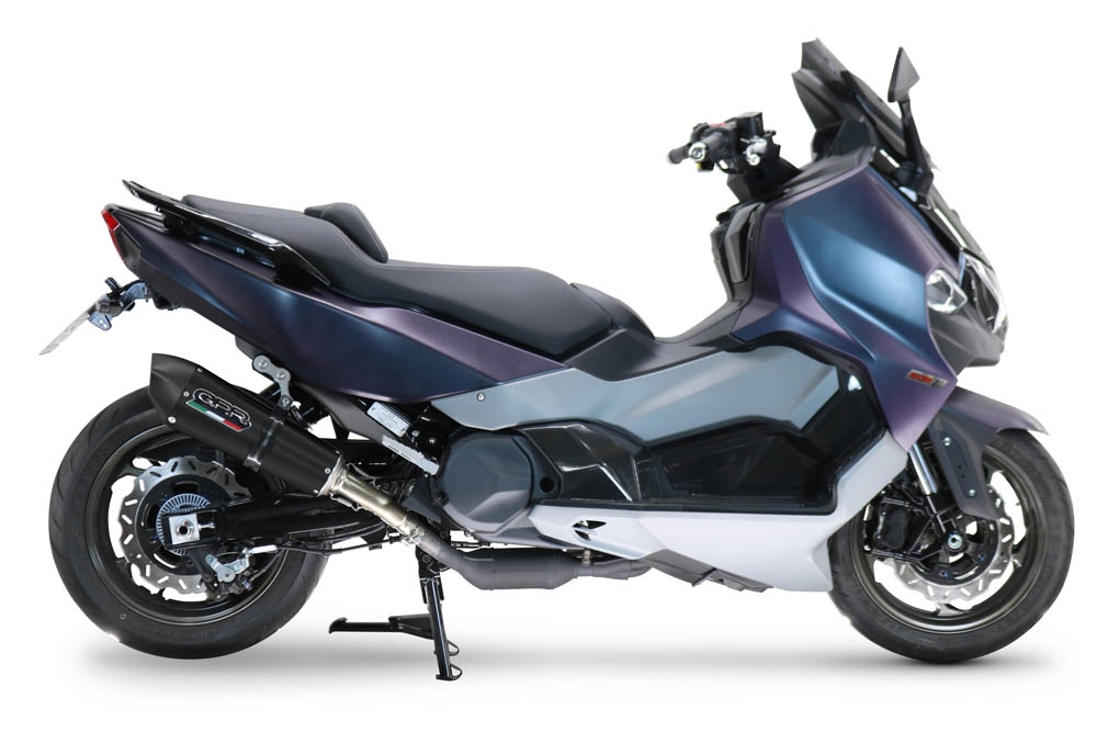 GPR escape compatível com  Sym Maxsym TL 508 2021-2024, New Grand Prix Evo Black Titanium, Escape legal, homologado, silenciador com db killer removível e tubo de ligação específico 