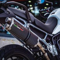Escape compatível com Triumph Tiger 850 2020-2024, Dual Inox, Escape legal, homologado, silenciador com db killer removível e tubo de ligação específico 