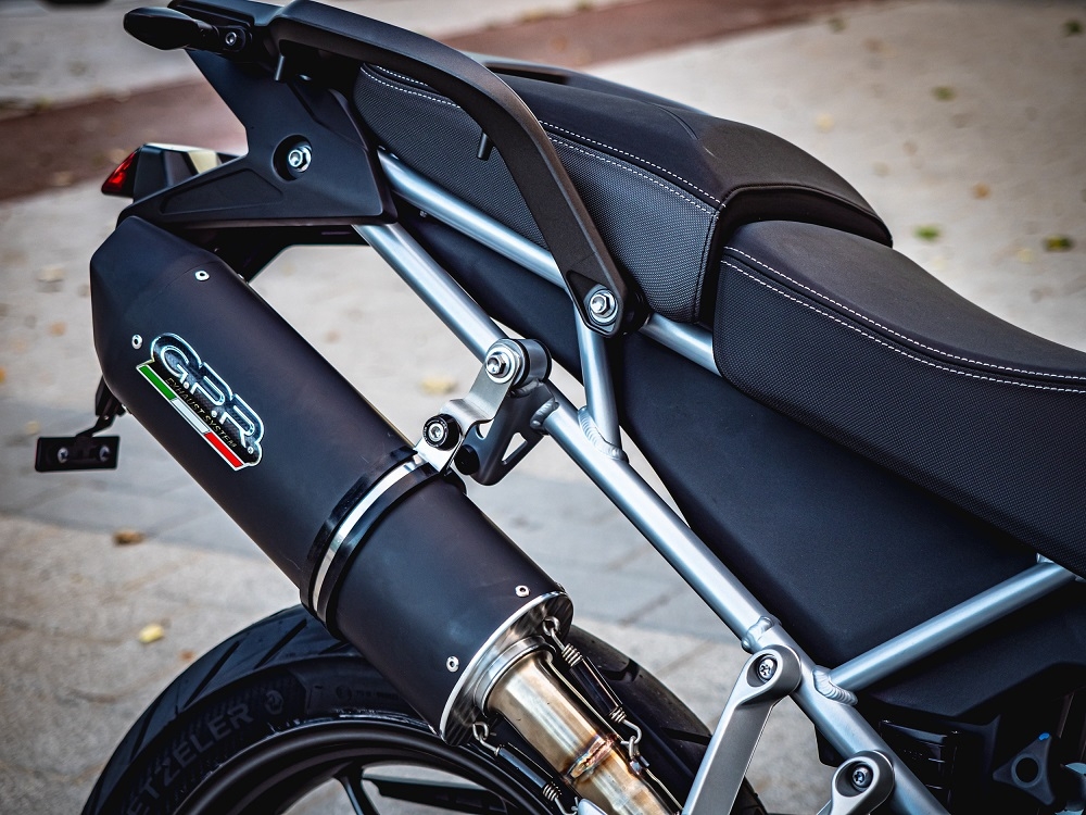 Escape compatível com Triumph Tiger 850 2020-2024, Furore Evo4 Nero, Escape legal, homologado, silenciador com db killer removível e tubo de ligação específico 