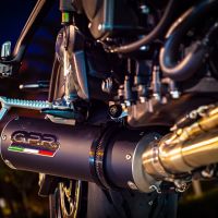 Escape compatível com Triumph Trident 660 2021-2024, M3 Black Titanium, Escape completo, não legal para países da UE, com db killer removível 