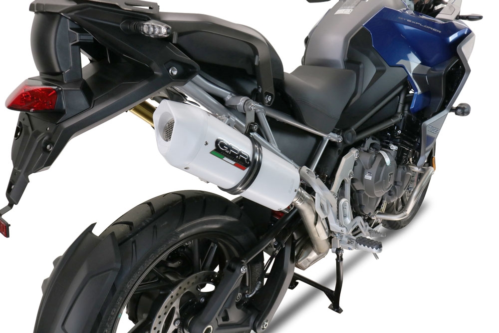 Escape compatível com Triumph Tiger 1200 Gt - Rally 2022-2024, Albus Evo4, Escape legal, homologado, silenciador com db killer removível e tubo de ligação específico 