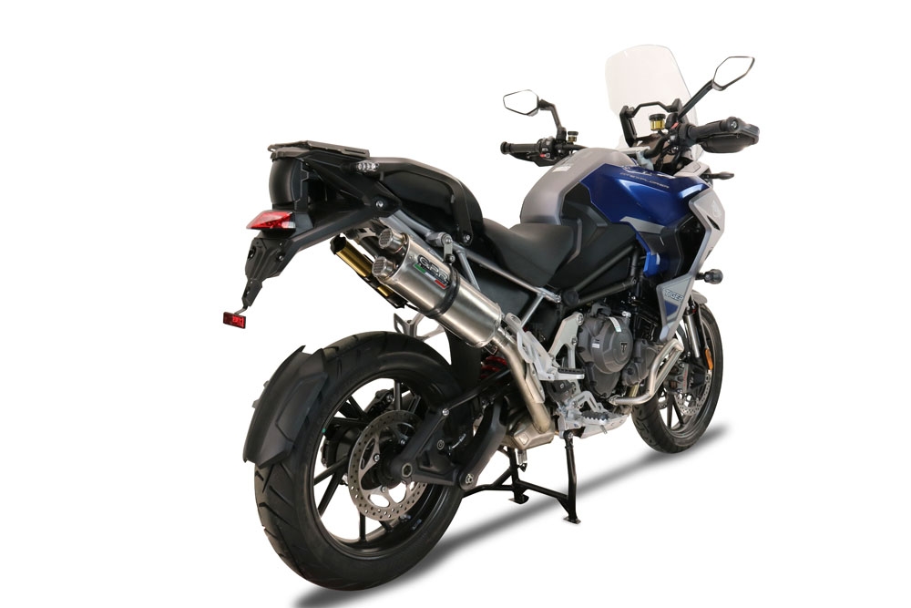 Escape compatível com Triumph Tiger 1200 Gt - Rally 2022-2024, Dual Inox, Escape legal, homologado, silenciador com db killer removível e tubo de ligação específico 