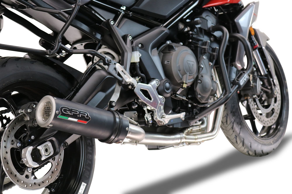 Escape compatível com Triumph Tiger Sport 660 2022-2024, M3 Black Titanium, Escape completo, não legal para países da UE, com db killer removível 