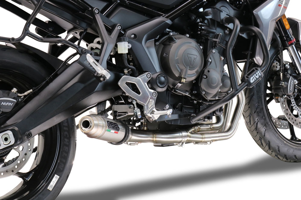 Escape compatível com Triumph Tiger Sport 660 2022-2024, Deeptone Inox, Escape completo, não legal para países da UE, com db killer removível 