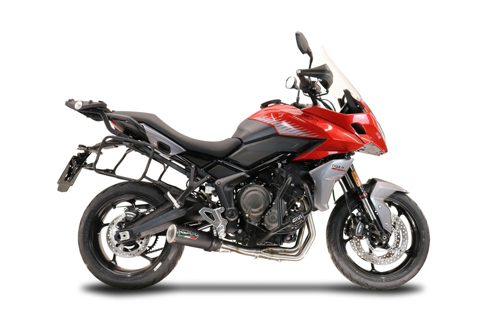 Escape compatível com Triumph Tiger Sport 660 2022-2024, M3 Black Titanium, Escape completo, não legal para países da UE, com db killer removível 
