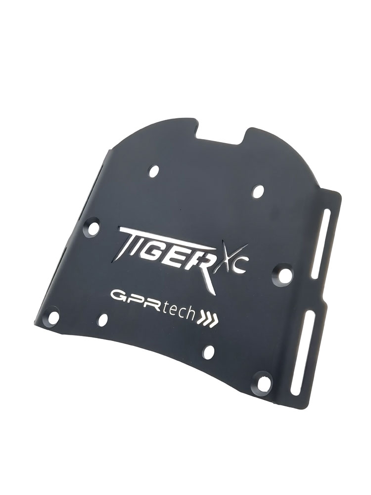 GPR TECH compatível com Triumph Tiger 800 2011/2016 e3 Placa de encaixe específica Top Case ALPITECH 55 LT compatível com bagageiro original, aço inox com 4 pontos de ancoragem