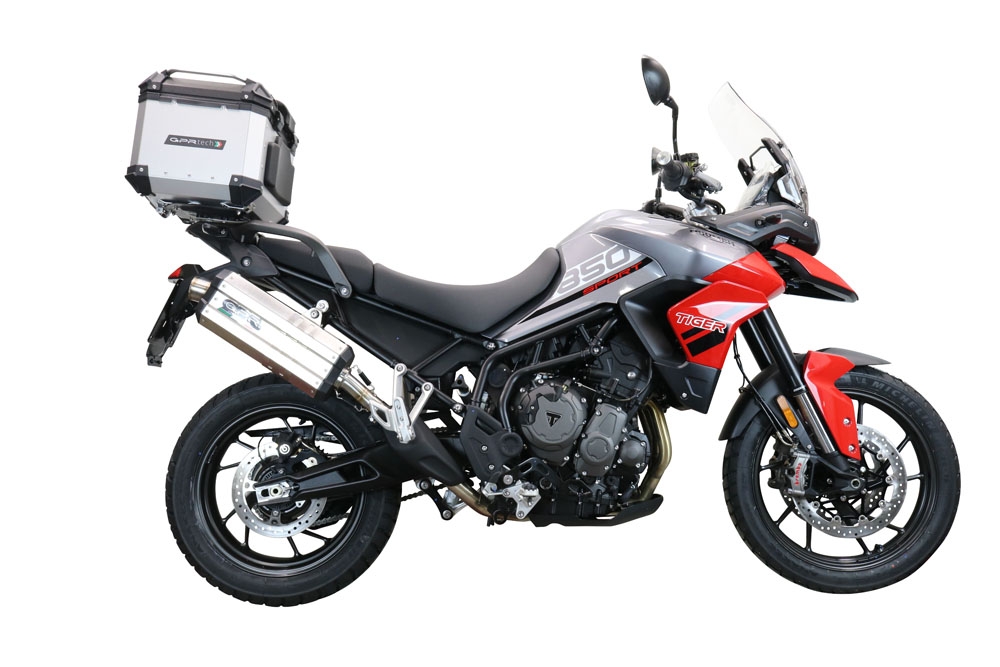 Top case maletas GPR TECH compatível com Triumph Tiger 1200 Gt - Rally 2022/2024 e5 Top Case Alpi-Tech em alumínio, cor prata com placa específica incluída Capacidade Litros 35