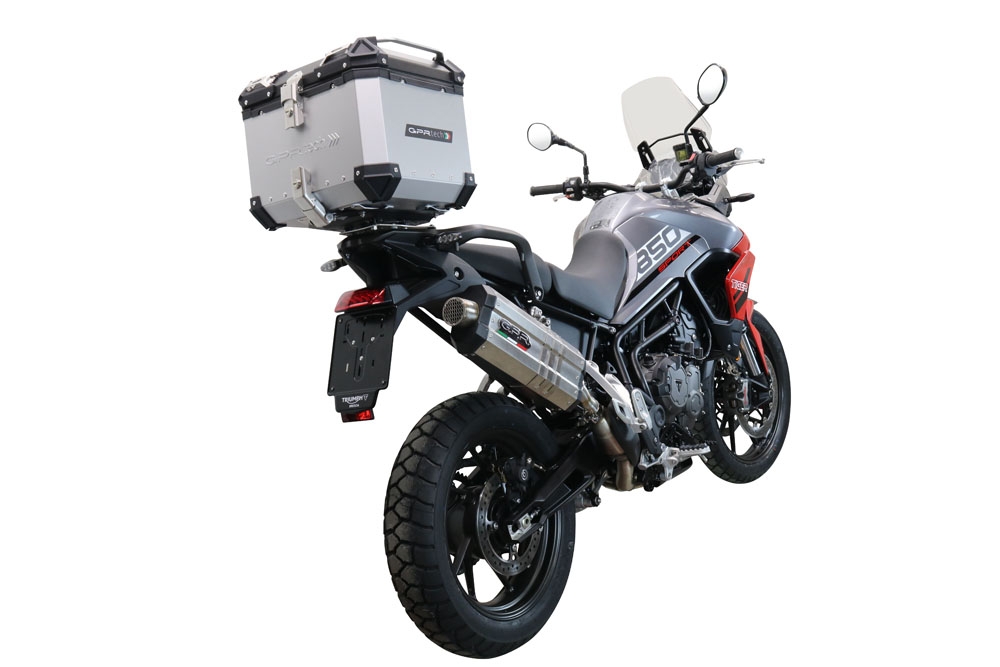 Top case maletas GPR TECH compatível com Triumph Tiger 1200 Gt - Rally 2022/2024 e5 Top Case Alpi-Tech em alumínio, cor prata com placa específica incluída Capacidade Litros 35