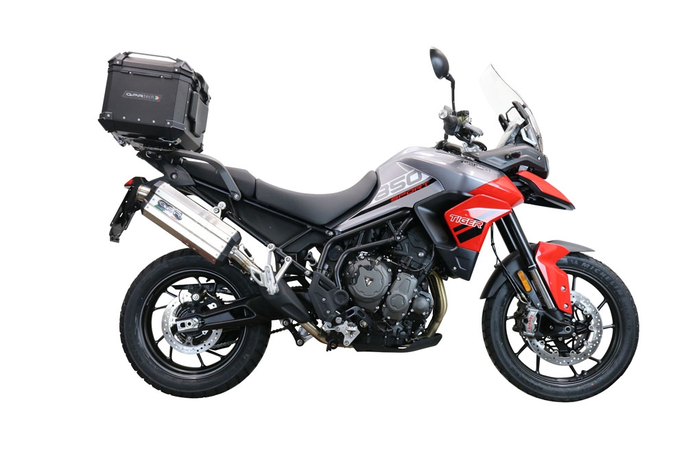 Top case maletas GPR TECH compatível com Triumph Tiger 900 2020/2023 e5 Top Case Alpi-Tech em alumínio, cor preta com placa específica incluída Capacidade Litros 35