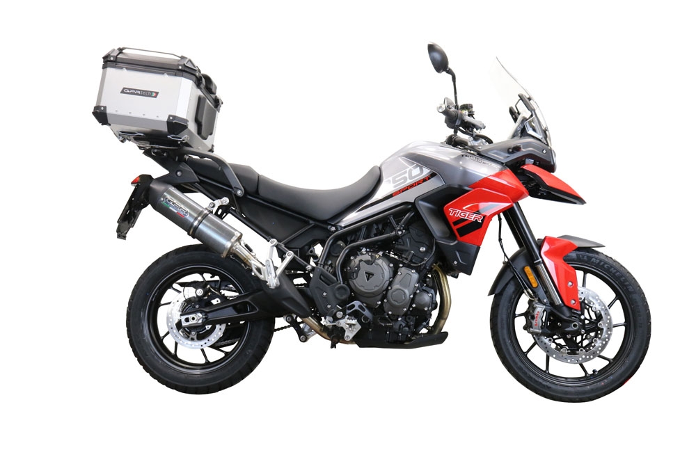 Top case maletas GPR TECH compatível com Triumph Tiger 900 2020/2023 e5 Top Case Alpi-Tech em alumínio, cor prata com placa específica incluída Capacidade Litros 55