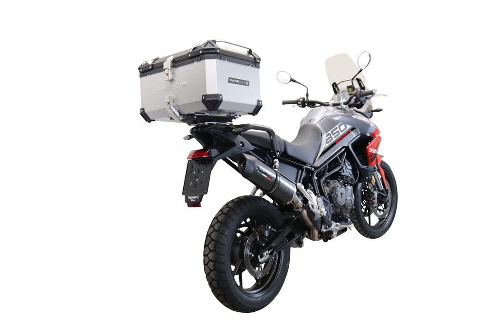 Top case maletas GPR TECH compatível com Triumph Tiger 900 2020/2023 e5 Top Case Alpi-Tech em alumínio, cor prata com placa específica incluída Capacidade Litros 55