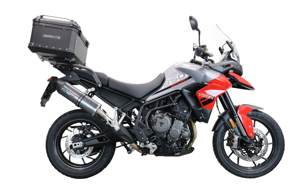 Top case maletas GPR TECH compatível com Triumph Tiger 1200 Gt - Rally 2022/2024 e5 Top Case Alpi-Tech em alumínio, cor preta com placa específica incluída Capacidade Litros 45