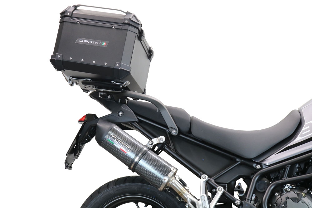 Top case maletas GPR TECH compatível com Triumph Tiger 1200 Gt - Rally 2022/2024 e5 Top Case Alpi-Tech em alumínio, cor preta com placa específica incluída Capacidade Litros 45