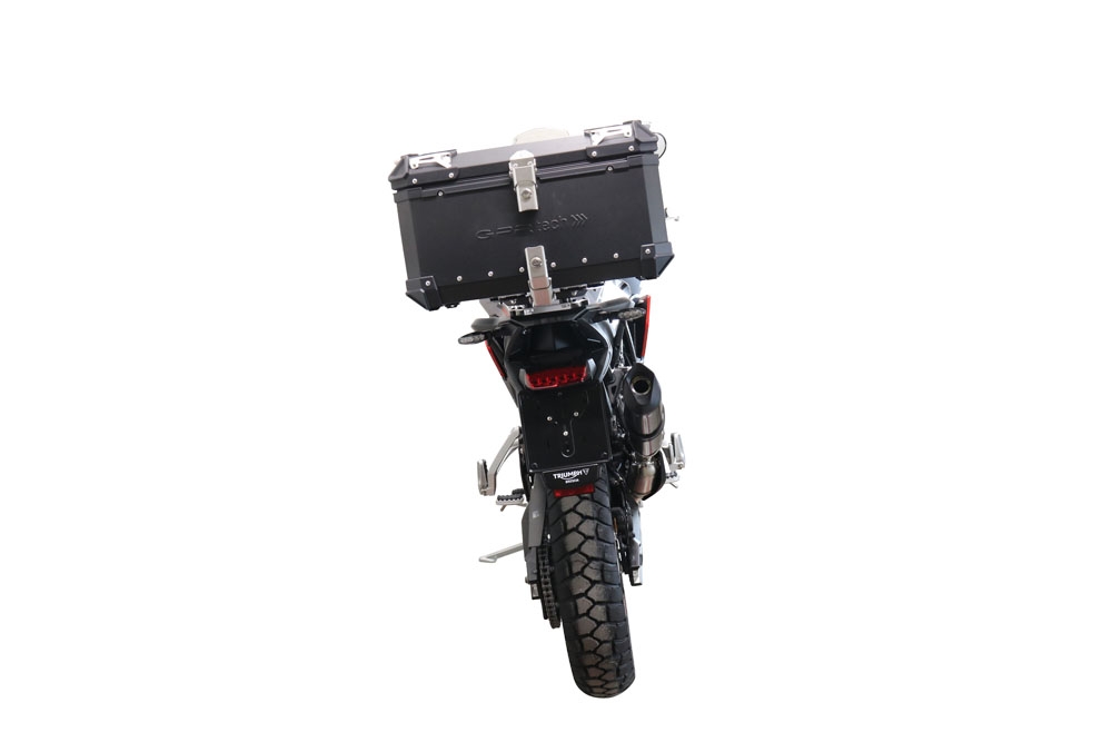 Top case maletas GPR TECH compatível com Triumph Tiger 1200 Gt - Rally 2022/2024 e5 Top Case Alpi-Tech em alumínio, cor preta com placa específica incluída Capacidade Litros 55