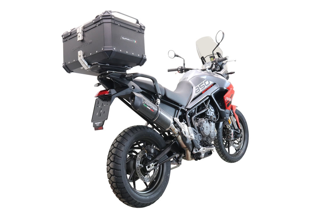 Top case maletas GPR TECH compatível com Triumph Tiger 1200 Gt - Rally 2022/2024 e5 Top Case Alpi-Tech em alumínio, cor preta com placa específica incluída Capacidade Litros 55