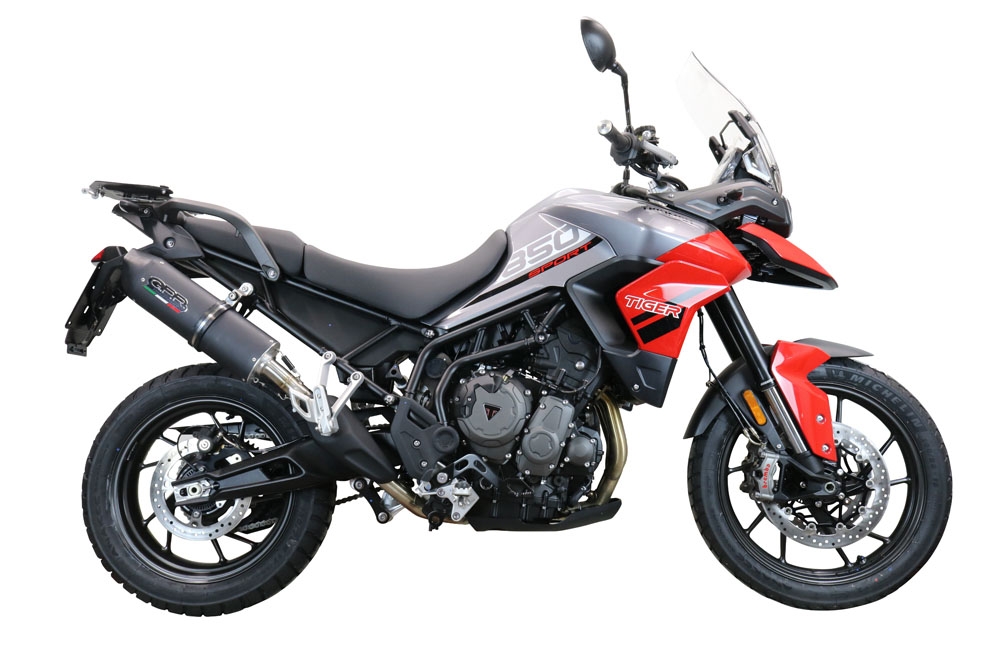Escape compatível com Triumph Tiger 850 2020-2024, Furore Evo4 Nero, Escape legal, homologado, silenciador com db killer removível e tubo de ligação específico 