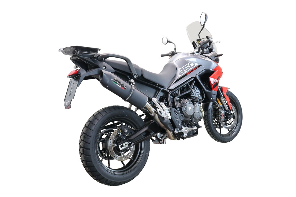 Escape compatível com Triumph Tiger 850 2020-2024, Furore Evo4 Nero, Escape legal, homologado, silenciador com db killer removível e tubo de ligação específico 