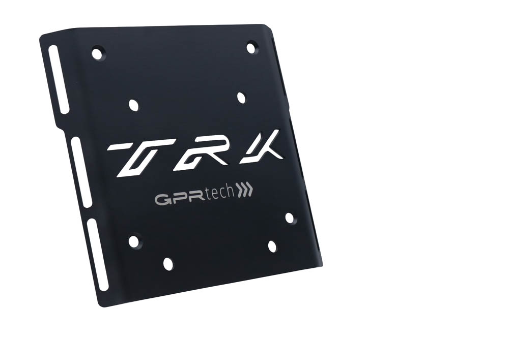 GPR TECH compatível com Benelli Trk 125 2019/2023 Placa de encaixe específica Top Case ALPITECH 55 LT compatível com bagageiro original, aço inox com 4 pontos de ancoragem