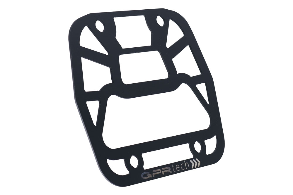 GPR TECH compatível com Aprilia Tuareg 660 2021/2024 e5 Placa de encaixe específica Top Case ALPITECH 35 LT compatível com bagageiro original, aço inox com 4 pontos de ancoragem