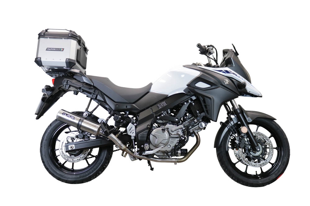 Top case maletas GPR TECH compatível com Suzuki V-Strom Dl 650 2021/2024 e5 Top Case Alpi-Tech em alumínio, cor preta com placa específica incluída Capacidade Litros 35