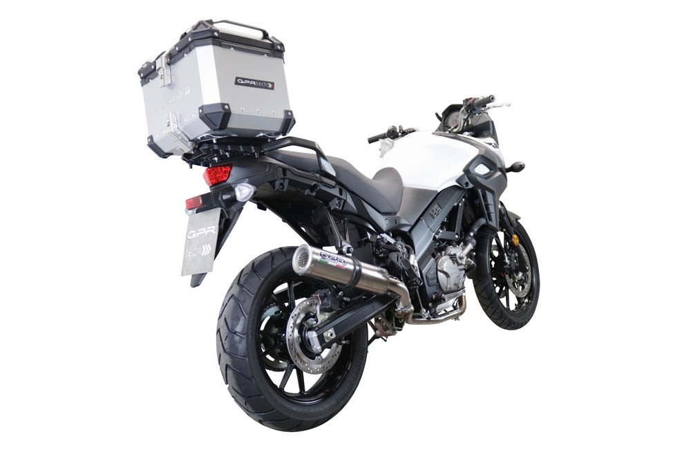 Top case maletas GPR TECH compatível com Suzuki V-Strom Dl 650 2021/2024 e5 Top Case Alpi-Tech em alumínio, cor preta com placa específica incluída Capacidade Litros 35