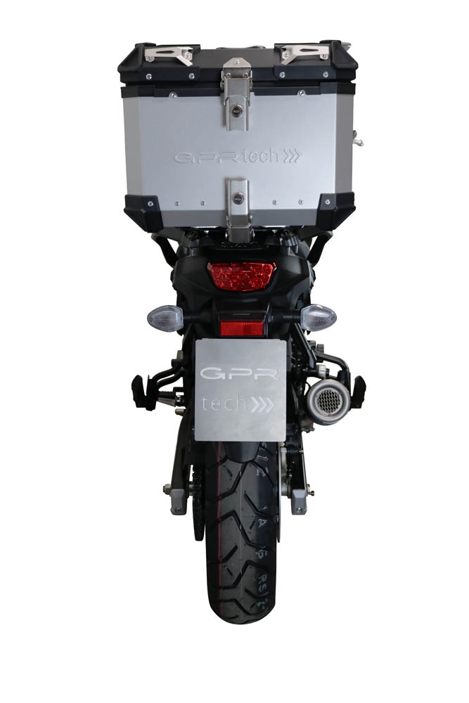 Top case maletas GPR TECH compatível com Suzuki V-Strom Dl 650 2021/2024 e5 Top Case Alpi-Tech em alumínio, cor preta com placa específica incluída Capacidade Litros 35