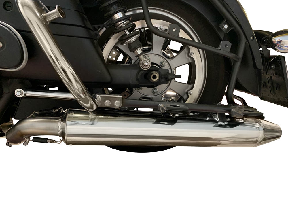 Escape compatível com Kawasaki Vulcan VN 1700 Voyager ABS 2011-2016, Maxy Deeptone Cruiser, Par de silenciosos de escape homologadas, com db killer removível e tubos de ligação específicos 