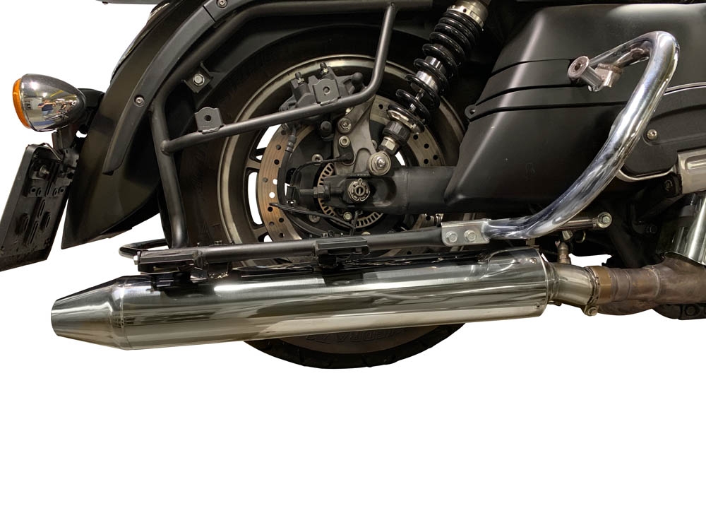 Escape compatível com Kawasaki Vulcan VN 1700 Voyager ABS 2011-2016, Maxy Deeptone Cruiser, Par de silenciosos de escape homologadas, com db killer removível e tubos de ligação específicos 