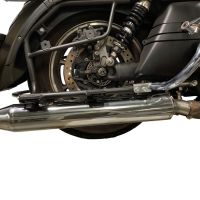 Escape compatível com Kawasaki Vulcan VN 1700 Voyager ABS 2011-2016, Maxy Deeptone Cruiser, Par de silenciosos de escape homologadas, com db killer removível e tubos de ligação específicos 