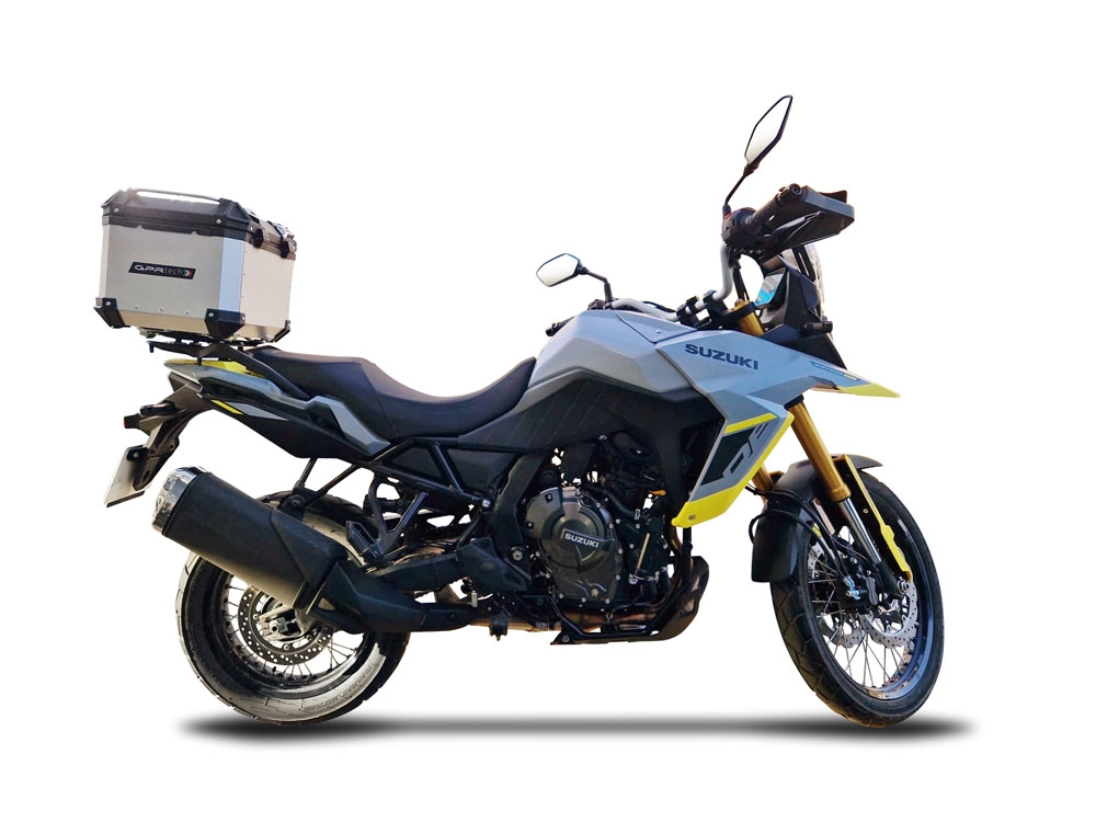 Top case maletas GPR TECH compatível com Suzuki V-STROM DL 800 DE - SE 2023-2025 e5 Top Case Alpi-Tech em alumínio, cor prata com placa específica incluída Capacidade Litros 45