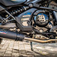 GPR escape compatível com  Kawasaki Vulcan 650 S 2017-2020, M3 Black Titanium, Sistema homologado com catalisador linha completa, silencioso mais coletor 