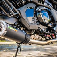GPR escape compatível com  Kawasaki Vulcan 650 S 2017-2020, M3 Black Titanium, Sistema homologado com catalisador linha completa, silencioso mais coletor 