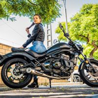 Escape compatível com Kawasaki Vulcan 650 S 2014-2016, Powercone Evo, Escape completo, não legal para países da UE, com db killer removível 