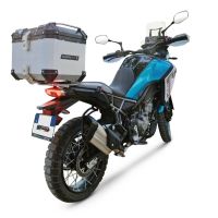 Top case maletas GPR TECH compatível com Cf Moto 450MT 2023/2025 Euro5 Plus Top Case Alpi-Tech em alumínio, cor prata com placa específica incluída Capacidade Litros 55