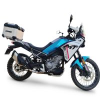 Top case maletas GPR TECH compatível com Cf Moto 450MT 2023/2025 Euro5 Plus Top Case Alpi-Tech em alumínio, cor prata com placa específica incluída Capacidade Litros 55