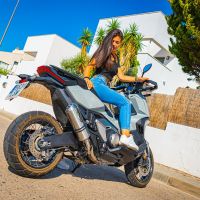 Escape compatível com Honda X-Adv 750 2016-2020, Satinox, Escape legal, homologado, silenciador com db killer removível e tubo de ligação específico 