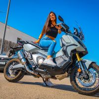 Escape compatível com Honda X-Adv 750 2016-2020, Satinox, Escape legal, homologado, silenciador com db killer removível e tubo de ligação específico 