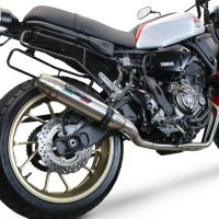 Escape compatível com Yamaha Xsr 700 2021-2024, Deeptone Inox, Escape completo, não legal para países da UE, com db killer removível 