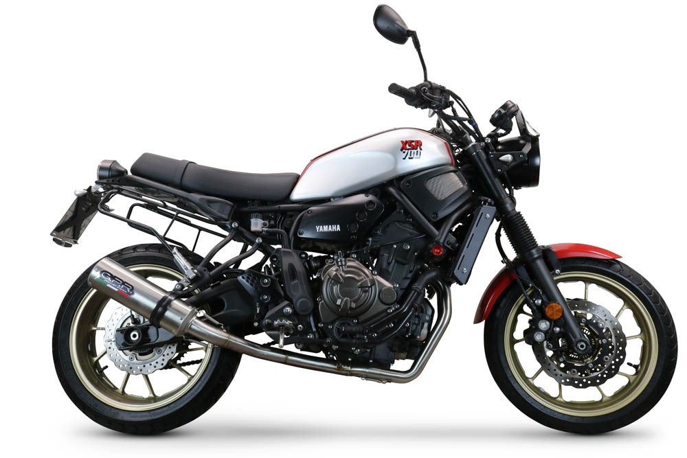 Escape compatível com Yamaha Xsr 700 2021-2024, M3 Inox , Escape completo, não legal para países da UE, com db killer removível 