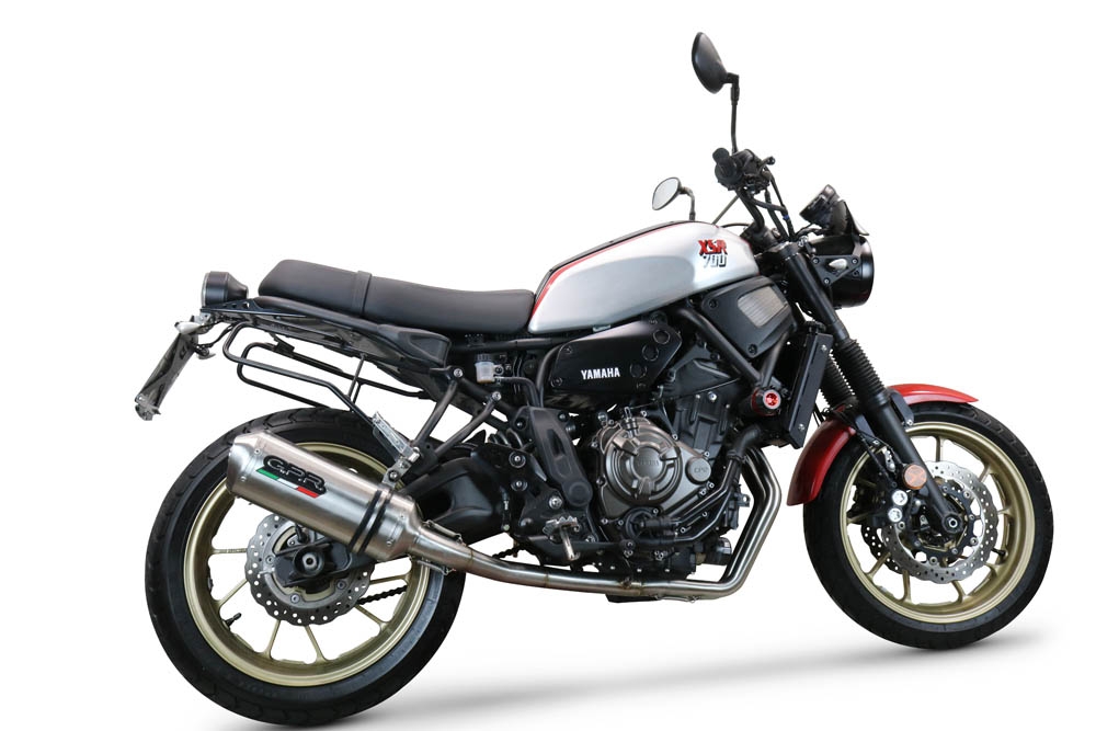 Escape compatível com Yamaha Xsr 700 2021-2024, Satinox , Escape completo, não legal para países da UE, com db killer removível 