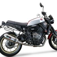 Escape compatível com Yamaha Xsr 700 2021-2024, Satinox , Escape completo, não legal para países da UE, com db killer removível 