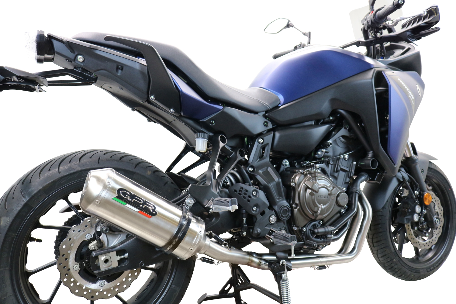 Escape compatível com Yamaha Tracer 700 GT 2019-2020, Satinox , Escape completo, não legal para países da UE, com db killer removível 