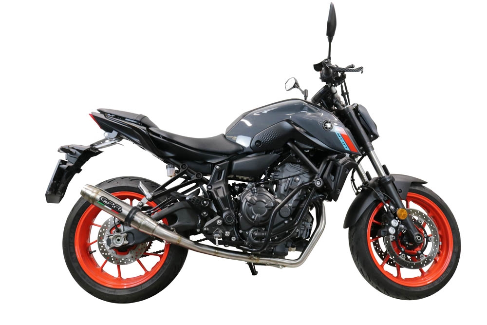 Escape compatível com Yamaha Mt-07 2021-2024, Deeptone Inox, Escape completo, não legal para países da UE, com db killer removível 