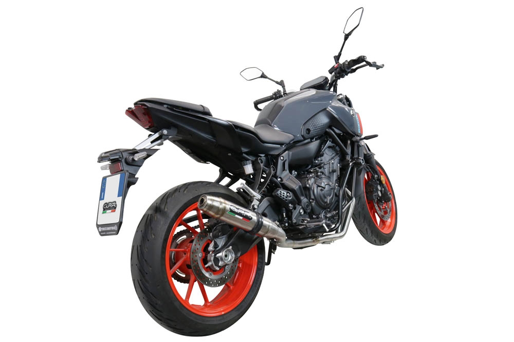 Escape compatível com Yamaha Mt-07 2021-2024, Deeptone Inox, Escape completo, não legal para países da UE, com db killer removível 
