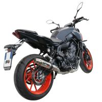 Escape compatível com Yamaha Mt-07 2021-2024, Deeptone Inox, Escape completo, não legal para países da UE, com db killer removível 