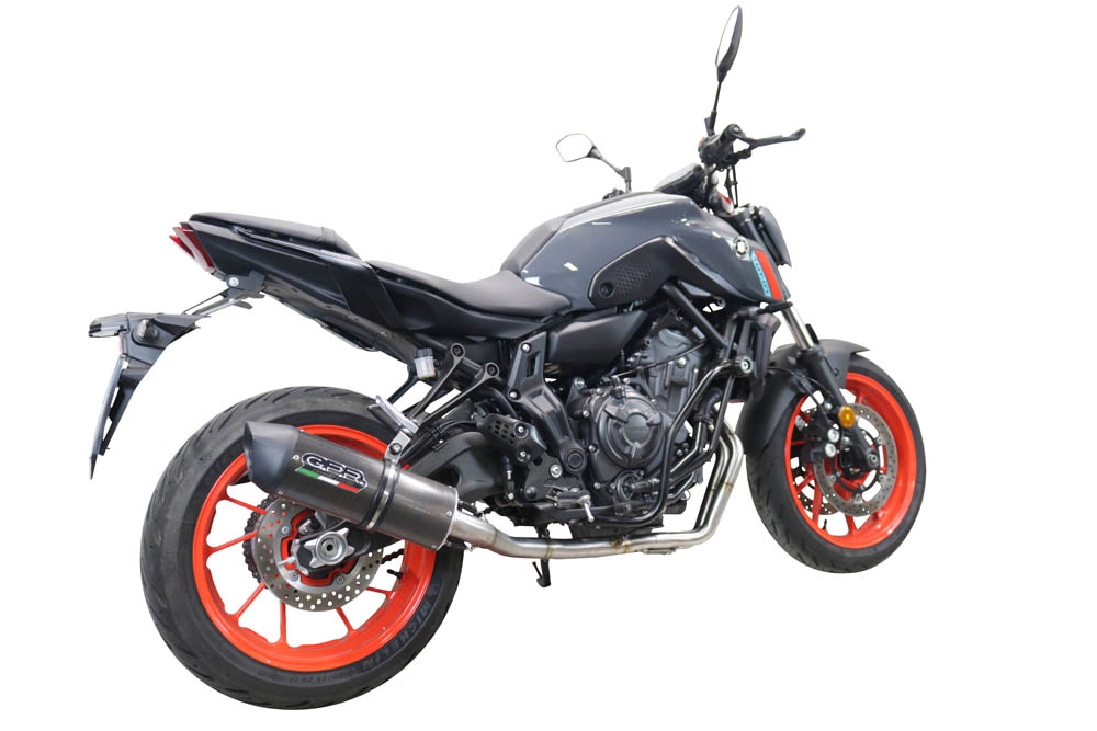 GPR escape compatível com  Yamaha Mt-07  2021-2024, Furore Evo4 Poppy, Sistema homologado com catalisador linha completa, silencioso mais coletor 