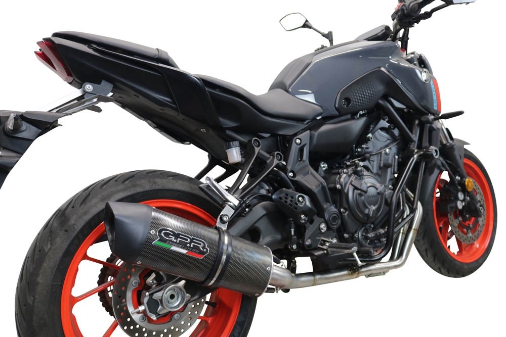 GPR escape compatível com  Yamaha Mt-07  2021-2024, Furore Evo4 Poppy, Sistema homologado com catalisador linha completa, silencioso mais coletor 