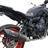 GPR escape compatível com  Yamaha Mt-07  2021-2024, Furore Evo4 Poppy, Sistema homologado com catalisador linha completa, silencioso mais coletor 