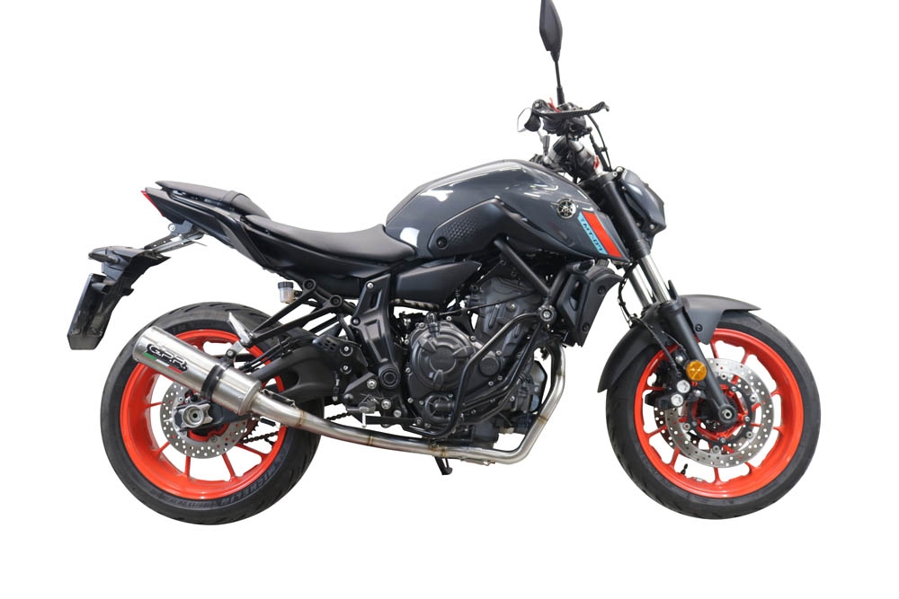 Escape compatível com Yamaha Mt-07 2021-2024, M3 Inox , Escape completo, não legal para países da UE, com db killer removível 